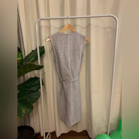 Topshop sz XS Suit vest with belt grey maroon - Picture 4 of 7